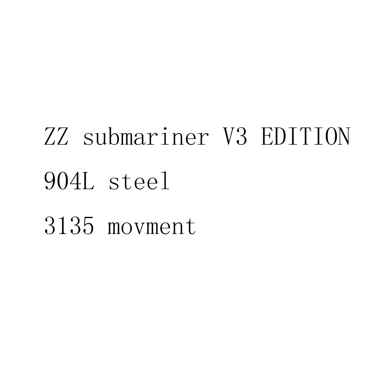 

zz v3 edition 3135 movement submariner style 40mm watch 904l steel