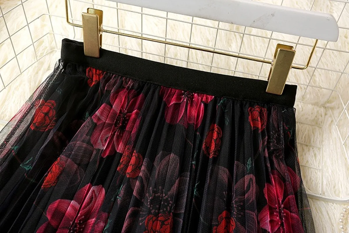 Юбка женская трапециевидная из тюля элегантная повседневная плиссированная