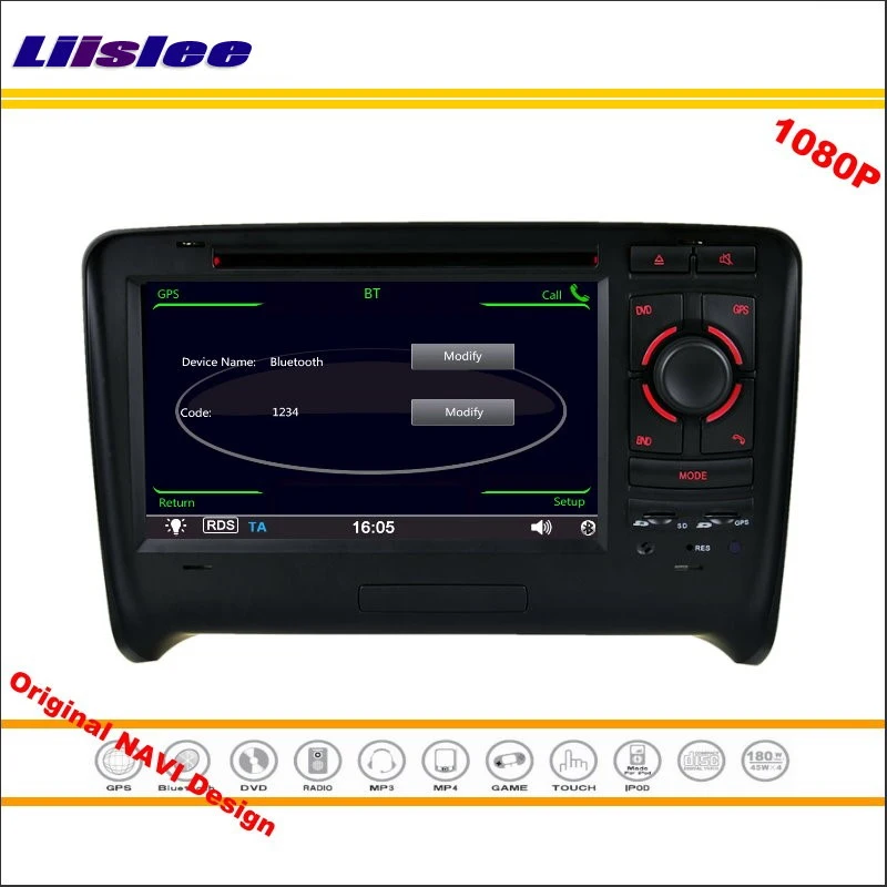 

For Audi TT 2006~2011 Car Stereo Radio CD DVD Player GPS Map Navigation 1080P HD Screen System Original NAVI Design