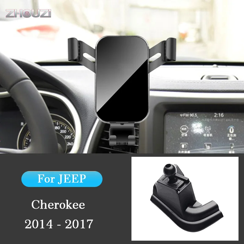 

Car Mobile Phone Holder Special Air Vent Mounts GPS Stand Gravity Navigation Bracket For Jeep Cherokee 2014-2017 Car Accessories