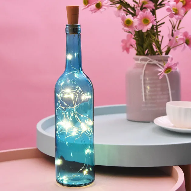 

String Led Wine Bottle with Cork 30 LED Bottle Lights Battery Cork for Party Wedding Christmas Halloween Bar Decor Warm White