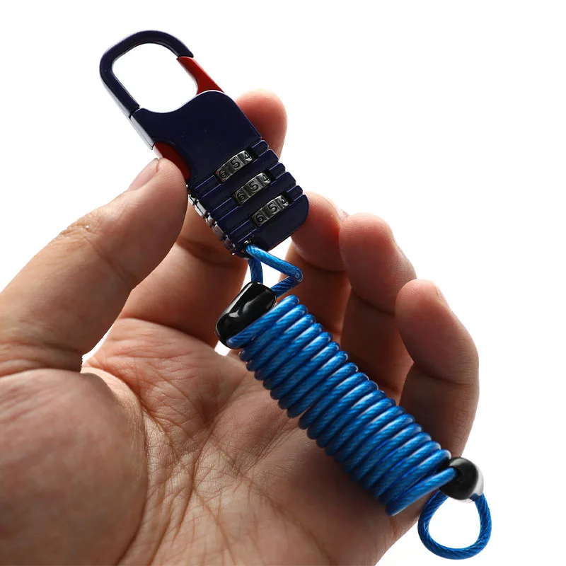 

Bicycle Lock Anti-theft Mini Helmet Lock Motorcycle Cycling Scooter 3 Digit Combination Password Safety Cable Lock