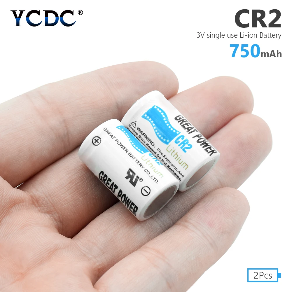 YCDC высокое качество 2 шт. 750 мАч CR2 Батарея 3V литиевая DLCR2 5046LC батареи для Камера
