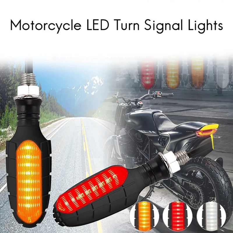 

4 Pcs Universal Motorcycle LED Turn Signal Lights 12V Indicators Amber Blinker Light Flasher Lighting 16 LED Amber Light