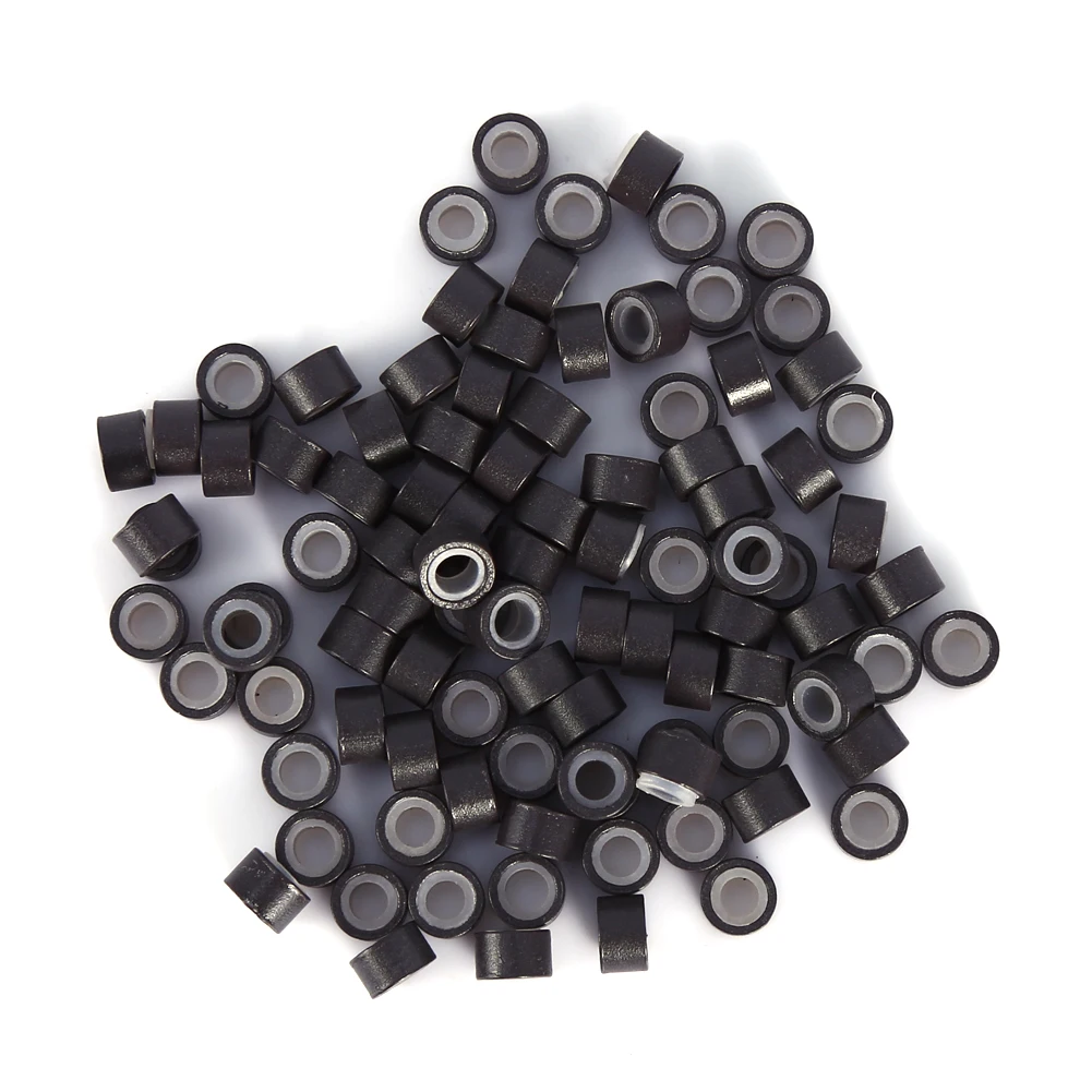 500 шт./бутылка 5 мм микро силиконовой подкладкой ссылка трубчатые кольца обжимные