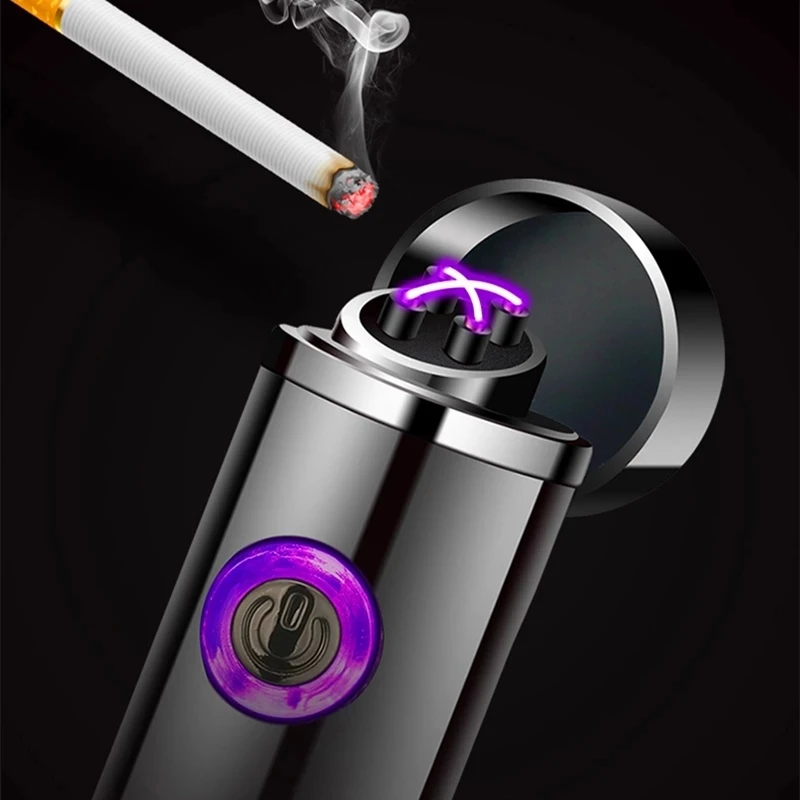 Ветрозащитный мини USB плазменная Зажигалка Беспламенного длинная полоса