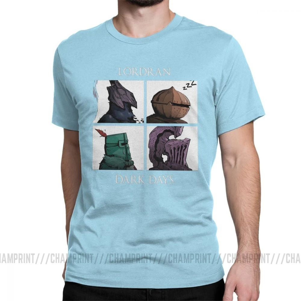 Мужские Dark Souls Praise The Sun футболки игровые, новинка, одежда с круглым вырезом и короткими рукавами футболка из очищенного хлопка футболка с принтом - Цвет: Небесно-голубой