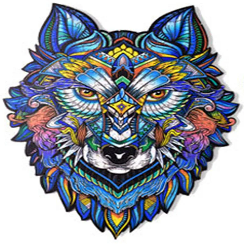 

Eco-friendly Wood abnormals puzzle Wolf and lion shaped wooden puzzle irregular straight Wooden Puzzle