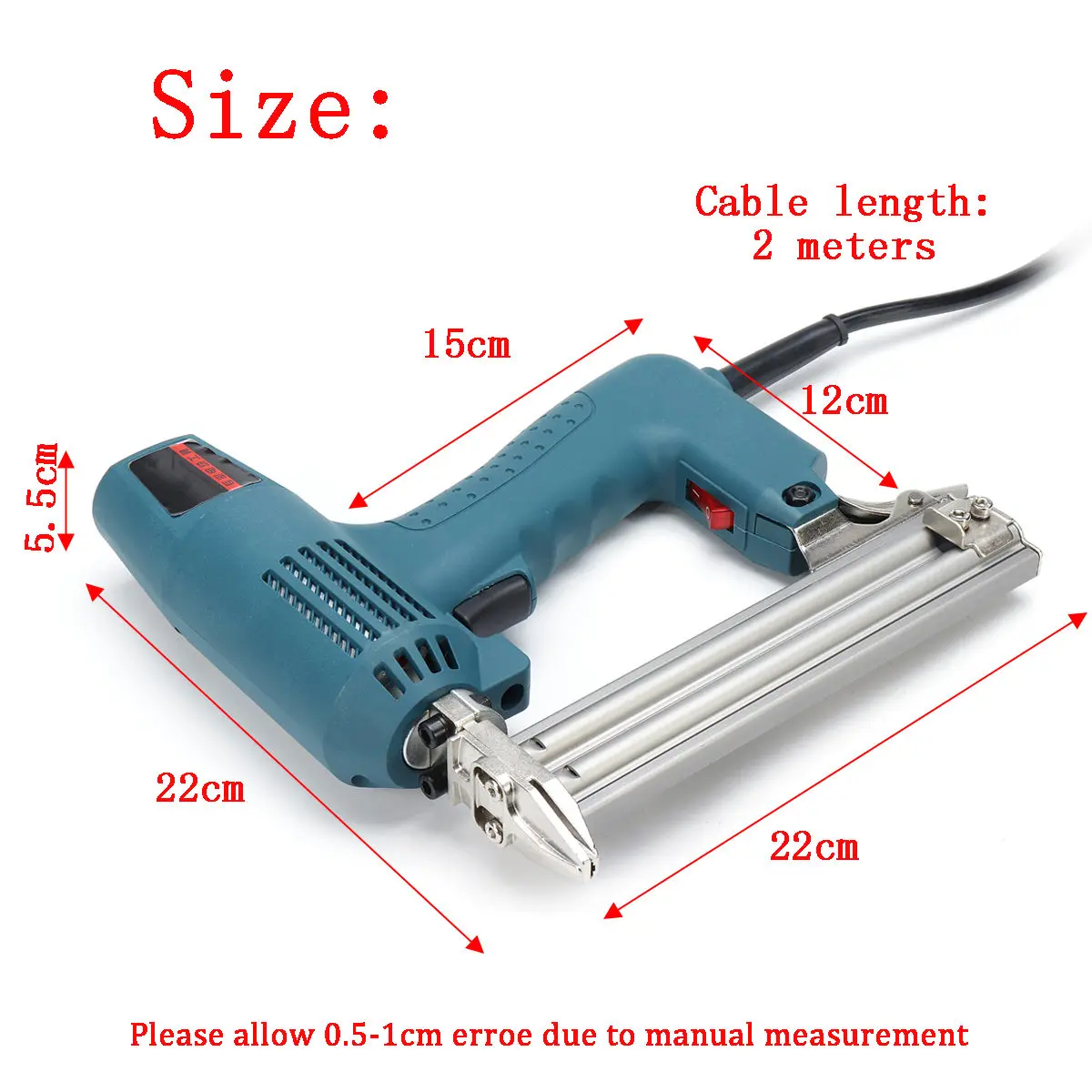 

10-30mm Electric Straight Nail Gun Framing Tacker Electric Nails Staple Gun 220V 1800W Power Tool Stapler Gun for Furniture