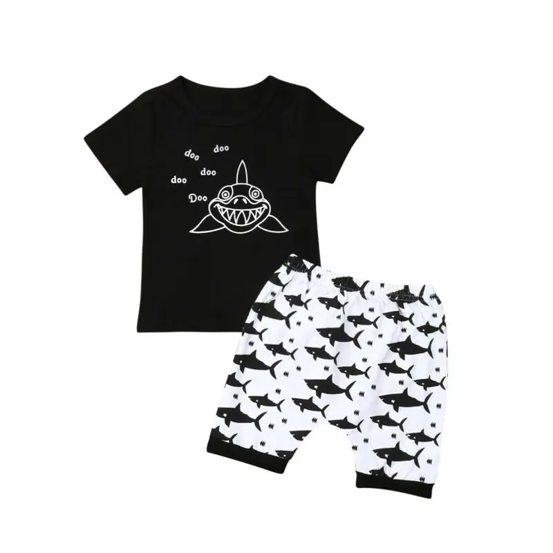 Летняя одежда для новорожденных мальчиков комплект из футболки с короткими