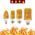 Светодиодная лампа с эффектом пламени, 5 Вт, 9 Вт, 15 Вт, E27, E14, B22, 85-265 в