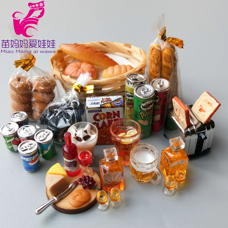 Аксессуары для кукольного домика 1/6 1/4 bjd мини еда печенье медведь кола торт вино