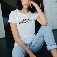 jesus over everything t shirt girl tumblr tee christian ladies shirt graphic letter o neck t shirt casual hipster tops
