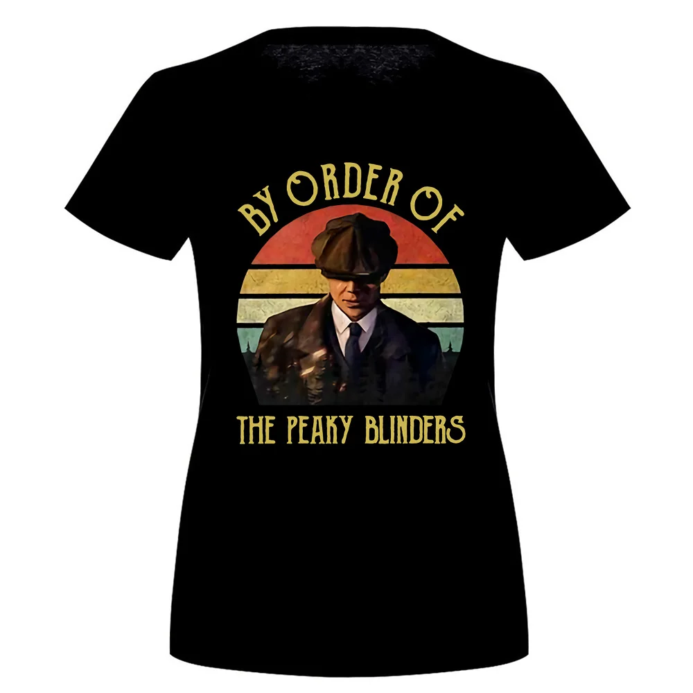 Arthur Shelby по заказу Peaky Blinders черная Хлопковая мужская S-6Xl Футболка с принтом на заказ - Цвет: women black