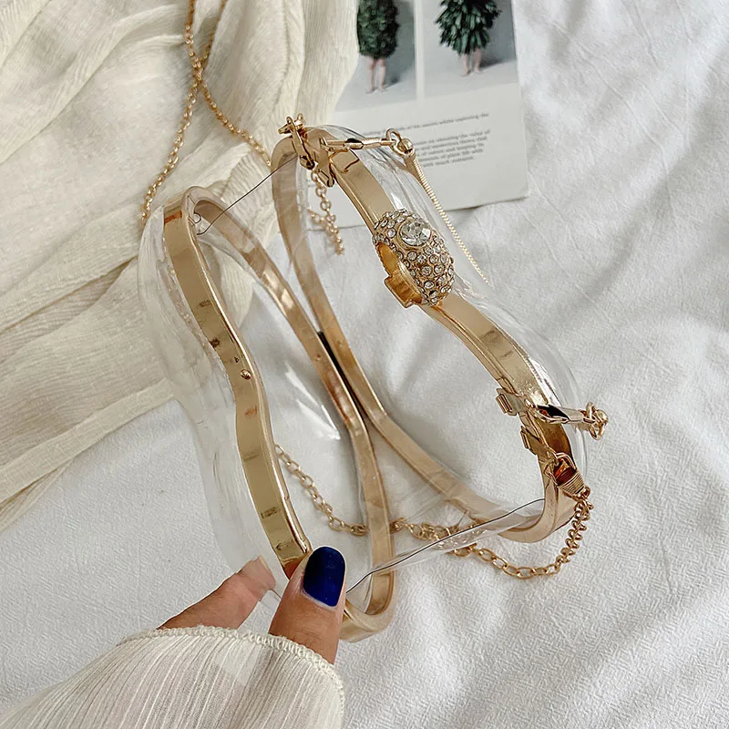 Женская акриловая сумка-клатч Fengting модная однотонная прозрачная сумка через