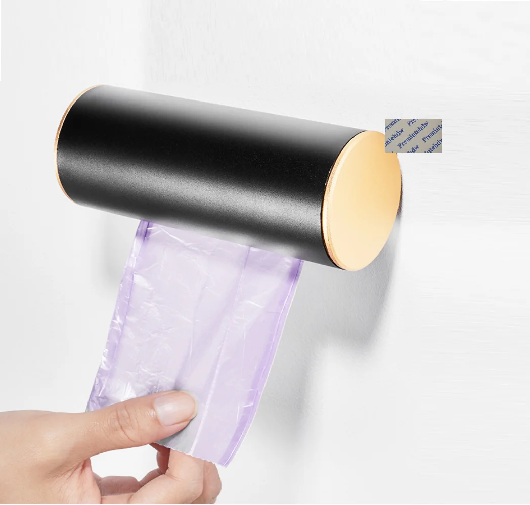 

Настенное крепление для кухни, ванной, алюминиевый корпус, пластиковый полиэтиленовый пакет отходы мусор, держатель рулона, Диспенсер, черный, золотой, серебряный