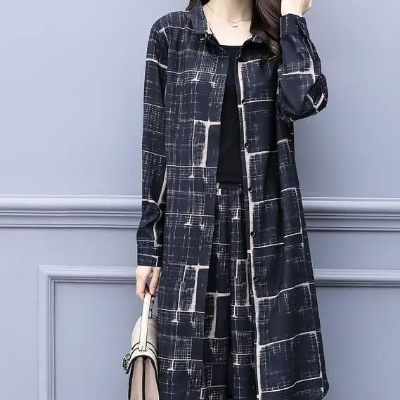 Женский комплект из 2 предметов большого размера топ и штаны широкие брюки костюм