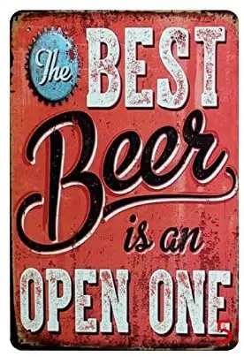 

Best Beer Tin Sign Wall Retro Metal Bar Pub Poster Metal 12x8 Inches