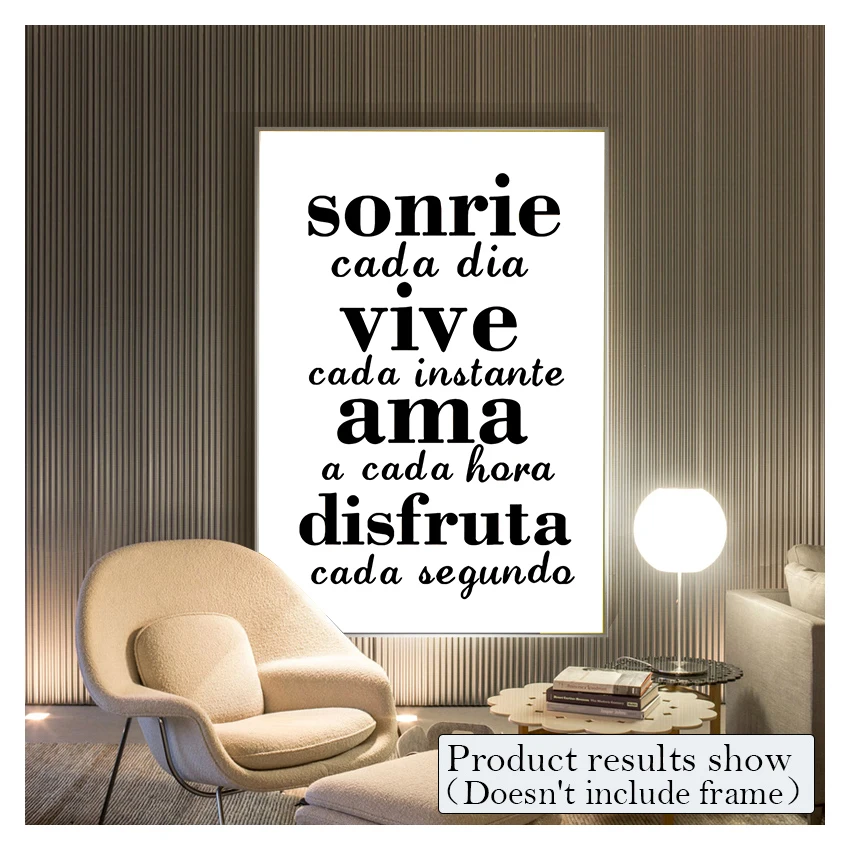 Картина стене плакат Smile каждый день Живите момент испанские картины на холсте