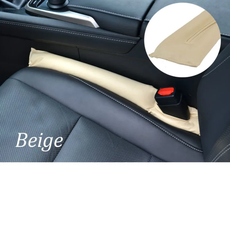 Beige 1 шт. переднее сиденье автомобиля из искусственной кожи зазор фиксатор герметичный стоп-коврик прокладка наполнителя коврик для подушки автомобильные аксессуары универсальная посадка - Название цвета: Beige