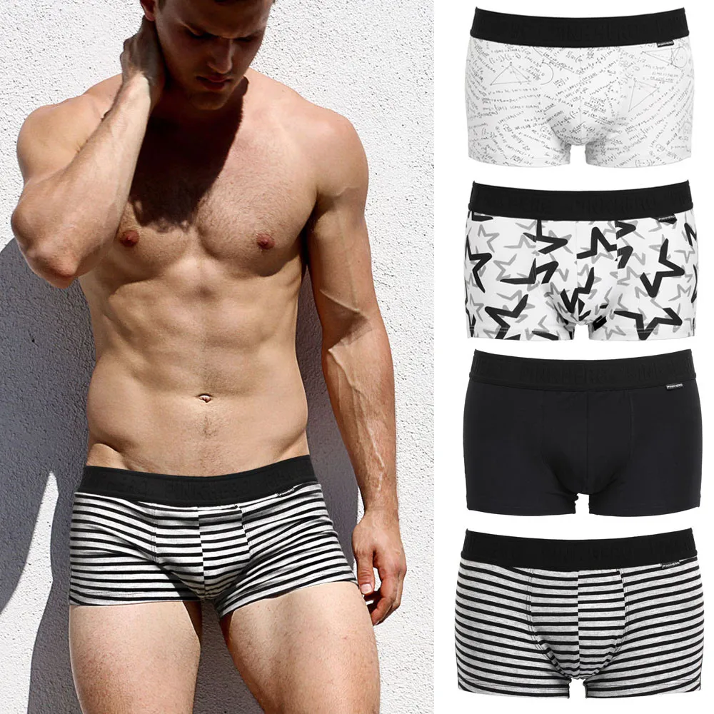 Мужские хлопковые трусы мужское нижнее белье Homme с принтом мягкие дышащие Calzoncillos