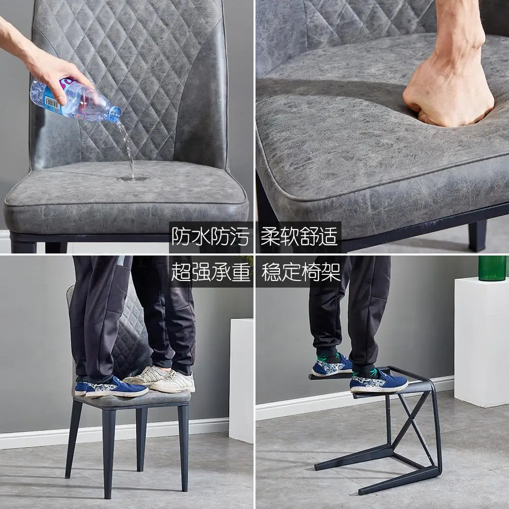 Современный Кожаный Стул Для дома и отеля имитация дерева технология ткани для