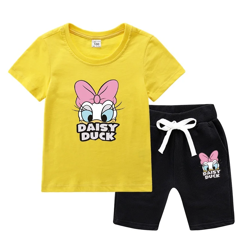 

Baby clothes suit summer new cartoon girl short-sleeved suit kids cotton T-shirt + shorts two-piece children's clothes suit