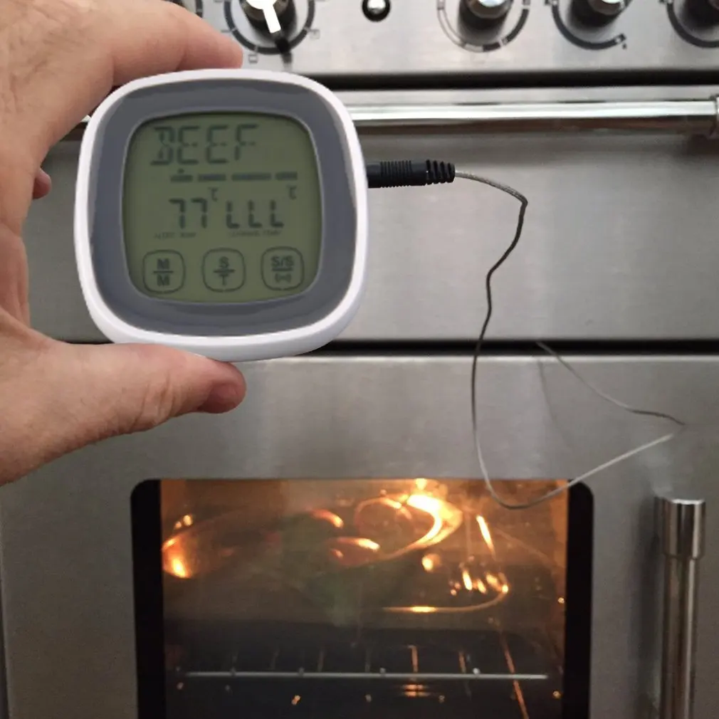 Питьевой сенсорный ЖК-дисплей цифровой дисплей мясо еда приготовления термометр