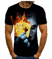 2020 joker series printed t shirt mens joker face mens t shirt hot 3d joker short sleeve fun t shirt top