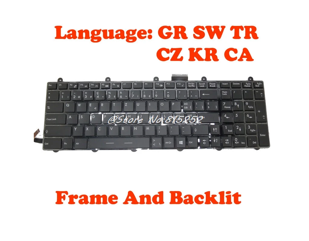Клавиатура с подсветкой для MSI GT60 V123322DK1 гр S1N 3EDE2F1 SA0 V123322KK1 SW 3ECH2J1 3ETR2L1 V139922AK1