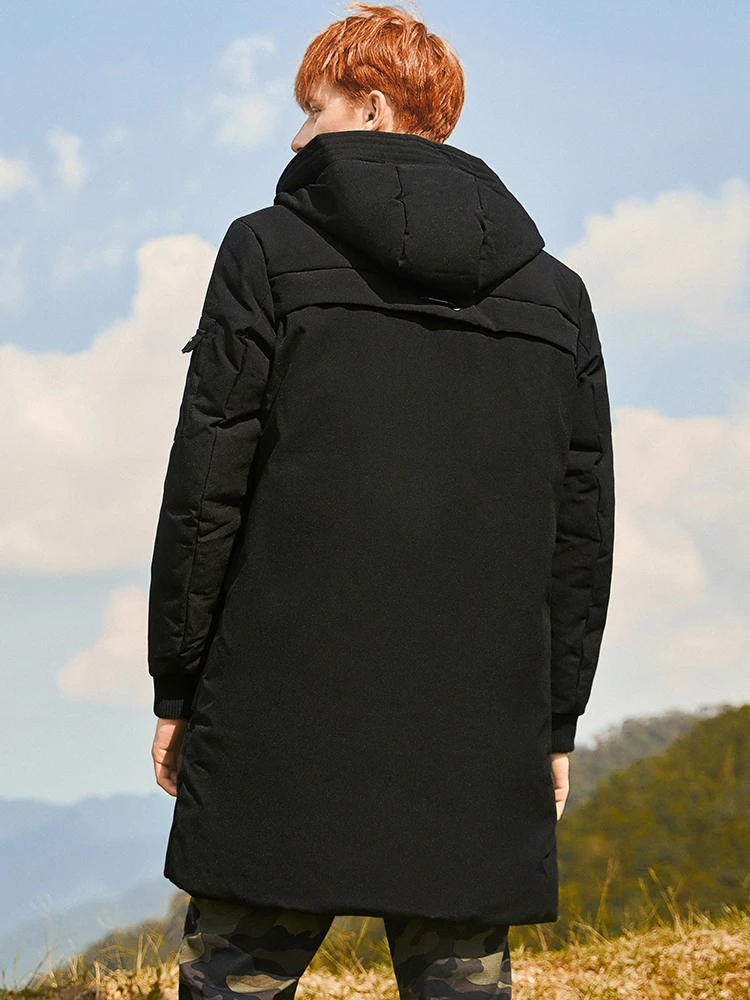 Толстый зимний мужской пуховик 2018 брендовая одежда теплое пальто на утином пуху