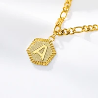 a z initial letter hexagon ankle bracelets for women gold stainless steel anklet female foot chain on the leg fashion jewelry