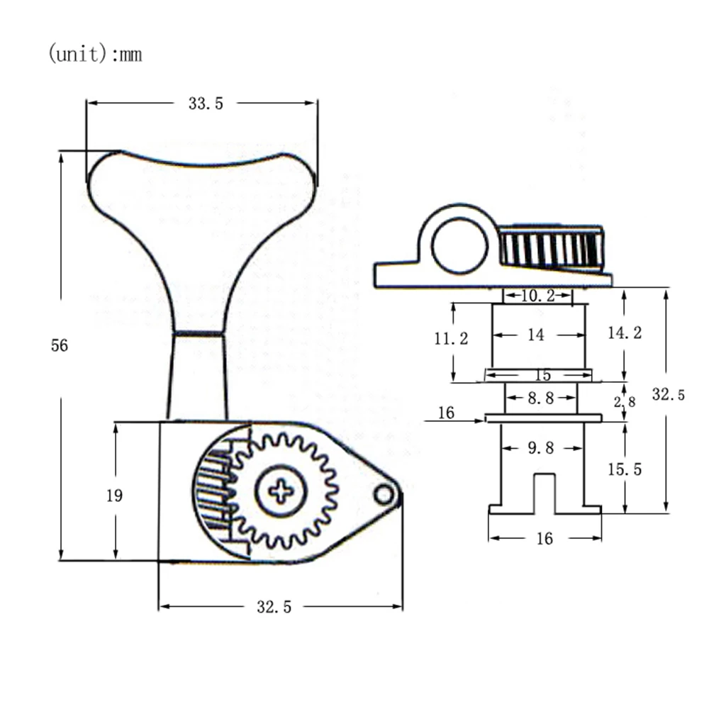 

4 Packs Electric Bass Machine Tuner Peg Key Alloy Music Instrument Parts Kit
