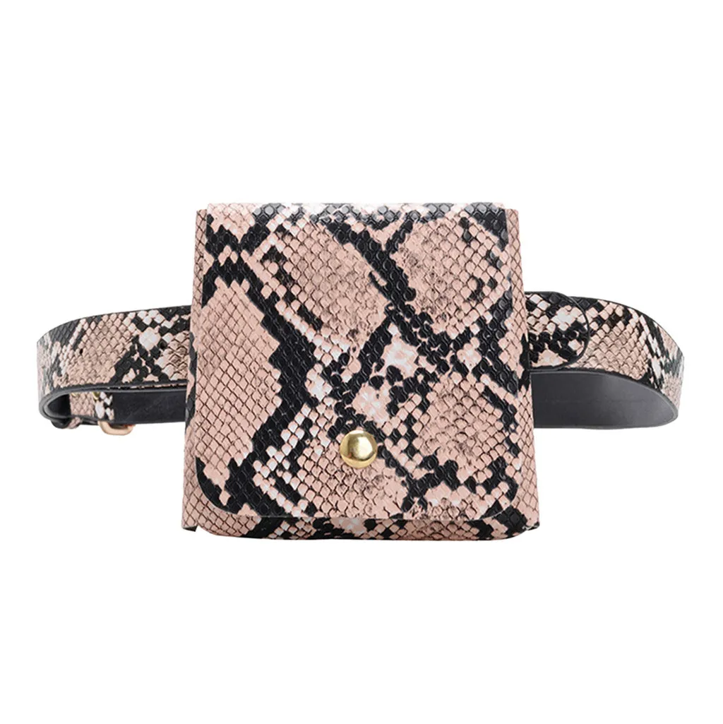 Women Waist Bag Fanny Pack snake Printed Outdoor Sports Belt bag mini coin Purse Pouch Hasp Messenger Bag Chest Bags heuptas new