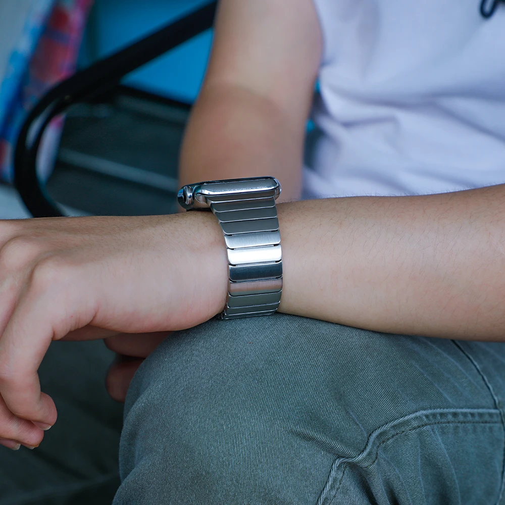 Ремешок из нержавеющей стали для apple Watch Band 4 44/40 мм браслет iwatch Bands 42/38 Series 3 2 1