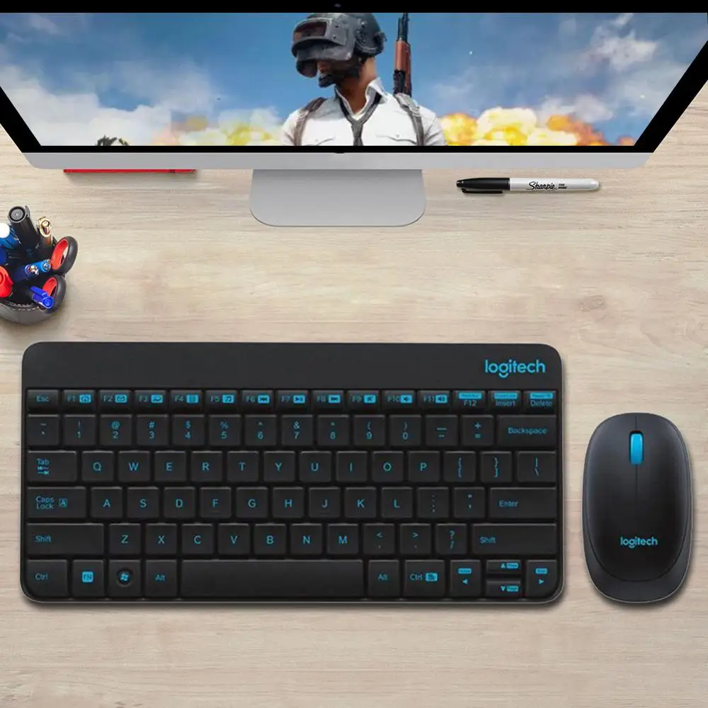 Беспроводная мини клавиатура Logitech MK245 USB Nano 1000 DPI эргономичная мышь набор для дома