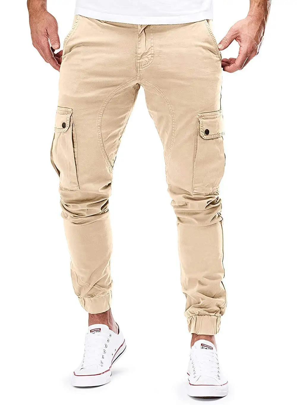 

New Men Joggers Pants Solid Color Cargo Military Sweatpants Multi-pocket Spring Mens Trousers Sportswear Hip Hop Pencil Pants