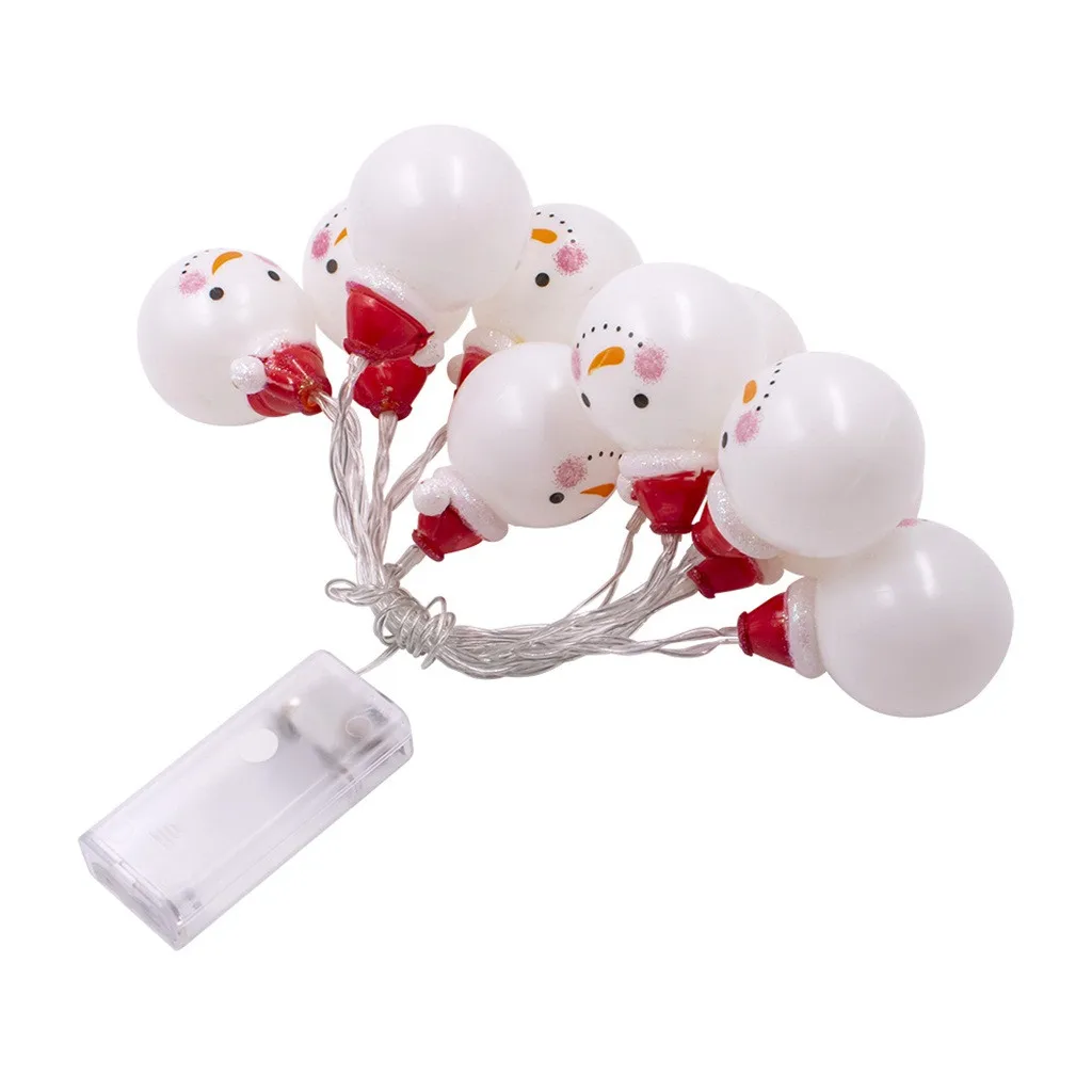 Рождественский 10 Светодиодный светильник Гирлянда снеговик Санта Клаус