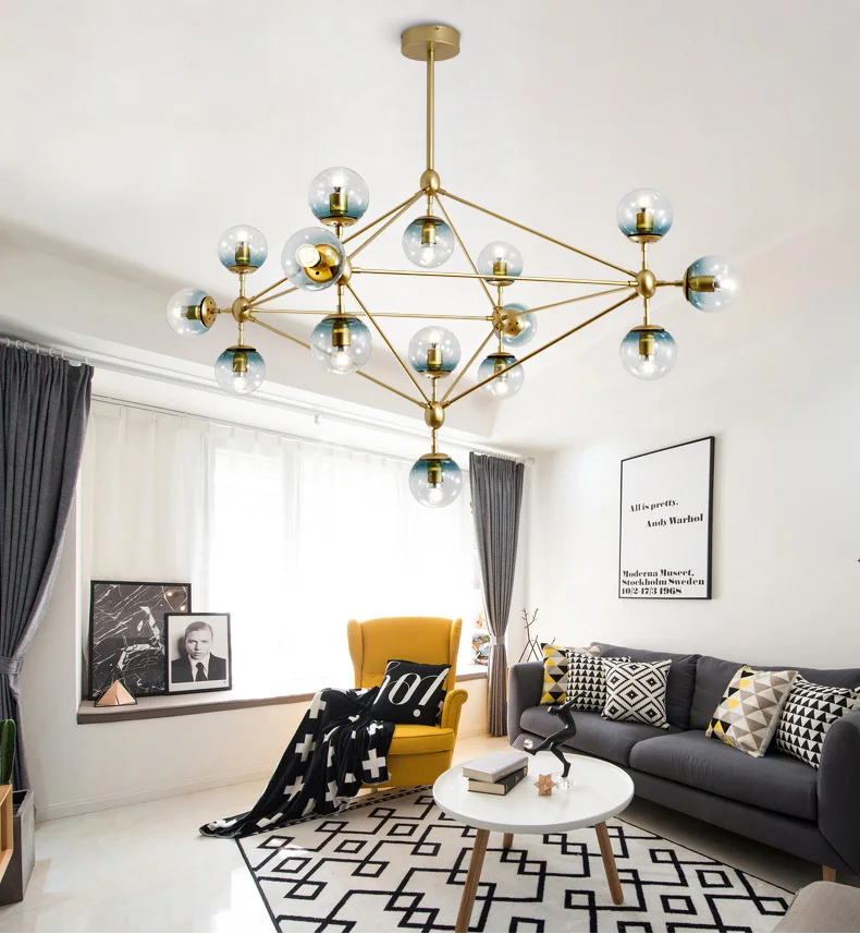 Подвесная лампа светодиодная золотая круглая | Лампы и освещение