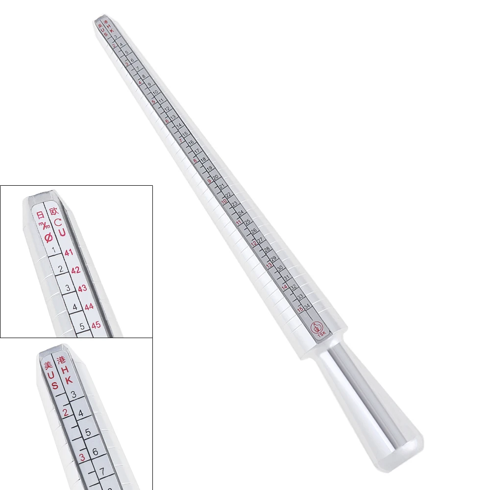 

Degree Standard Four-yard Plastic / Aluminum Alloy Measuring Stick Ring Measurement Tool with Scale for Jewelry Tool Equipments