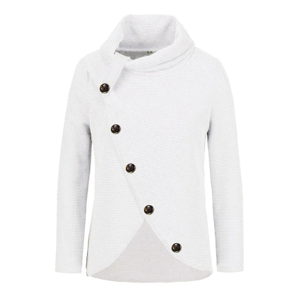 Пуловер женский вязаный с длинным рукавом однотонный | Женская одежда