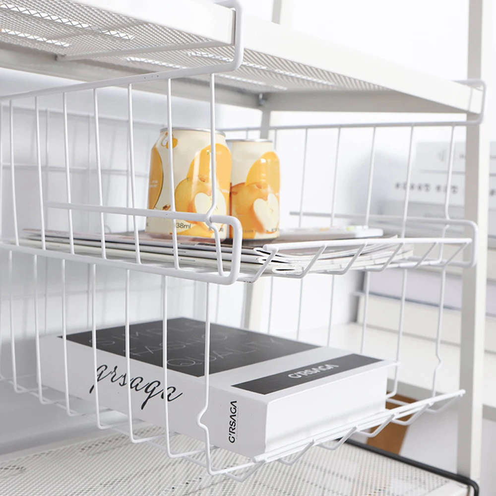 

Under Mesh Shelf Basket Cupboard Cabinet Door Organizer Rack Closet Holders Hanging Under Shelf Storage Basket Rack Organizer