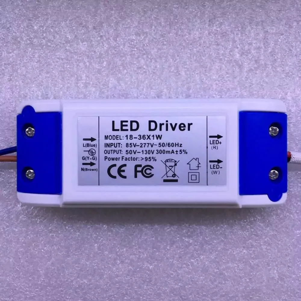

1pcs 4-36W 300mA 85-265V LED power supply 110V 220V 50/60Hz Output 300MA high Power LED Driver For LED downLight