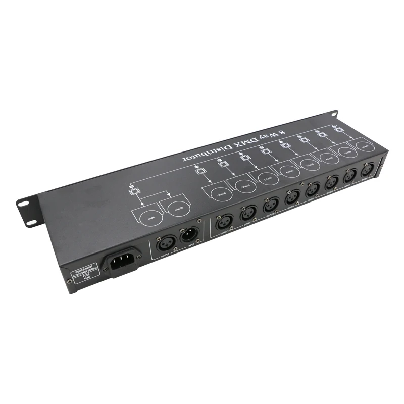 Сплиттер DMX 8 способов сценический Контроллер освещения распределитель для