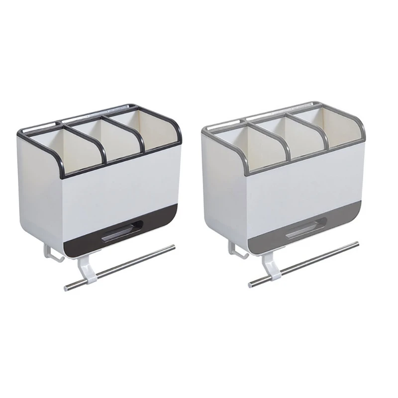 

Plastic Chopstick Holder Wall-mounted Drain Chopstick Cage Household Tableware 203F