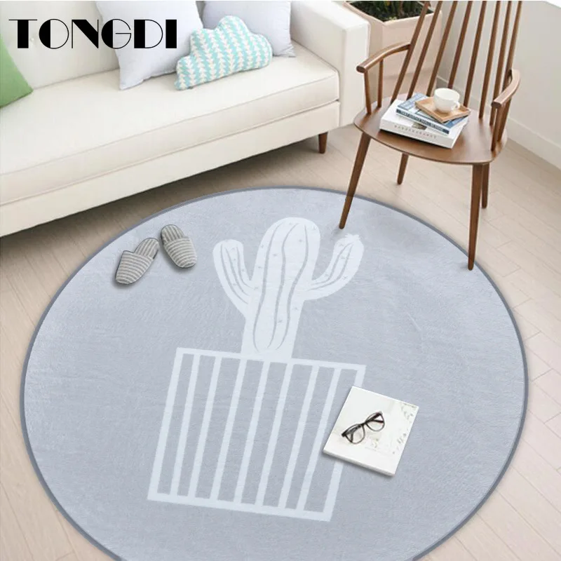 Круглый коврик TONGDI в стиле бохо мягкий элегантный абсорбирующий нескользящий с