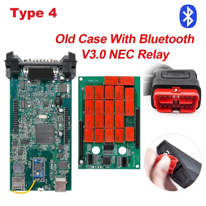 type4 Old case BT CDP TCS CDP Pro OBD2 Bluetooth R3 keygen,00 keygen для автомобилей/грузовиков OBD2 диагностический инструмент obd2 считыватель кодеров как MVD - Цвет: type4 Old case BT
