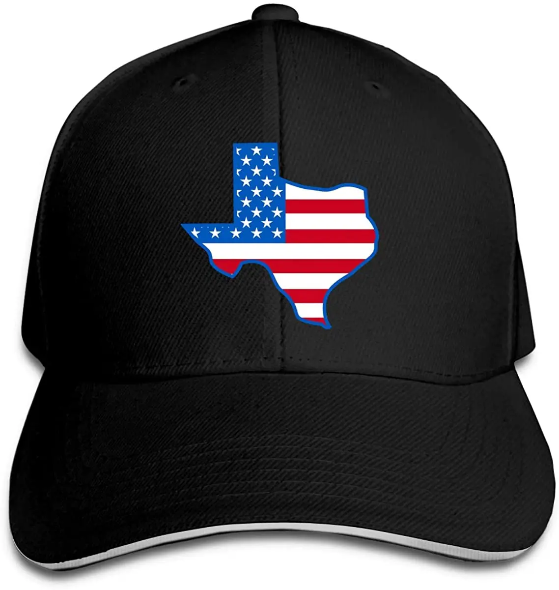 

Texas Outline with American Flag Men Cotton Classic Baseball Cap Adjustable Size