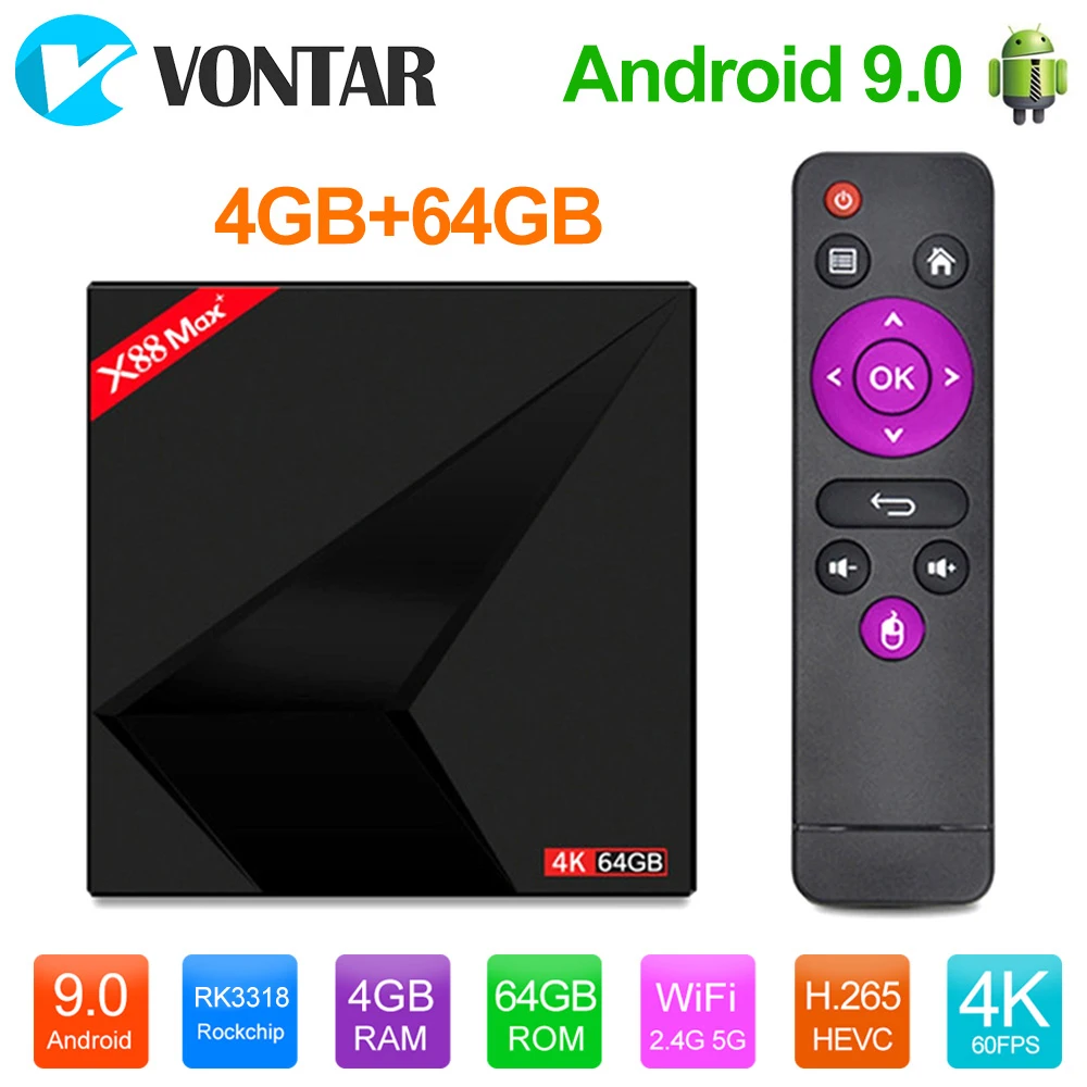 4 Гб ram 64 Гб rom X88 Max Plus 4K Smart Android 9,0 tv BOX 2,4G/5G Dual Wifi BT type-c 4GB32GB X88 MAX медиаплеер телеприставка