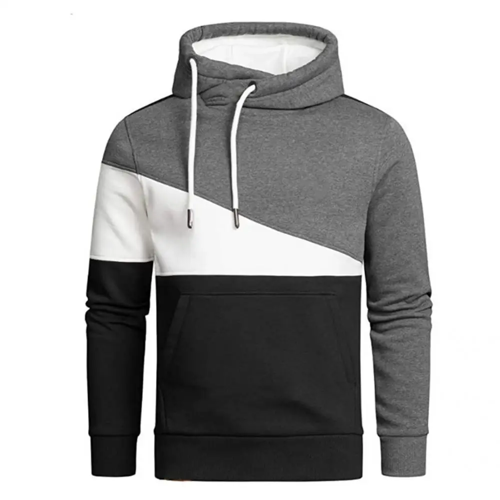 

Color Block Hoodies Sweatshirts Mens Drawstring Hooded Sweatshirts Pullover Autumn Winter Mens Hoodies Hip Hop Mens Sweatshirts